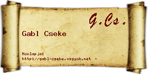 Gabl Cseke névjegykártya